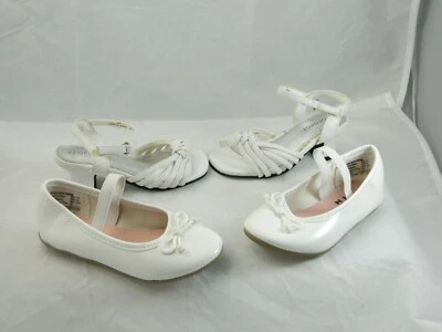 Lote Zapatos Niñas Pequeñas Talla 7/7.5 Blanco Tacón Plano George Zoe & Zac Envío y devolución GRATIS Foto 1 de 4
