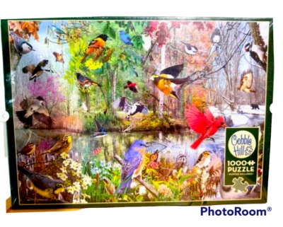 Rompecabezas Cobble Hill 1000 piezas aves de la temporada con póster NUEVO Foto 1 de 4