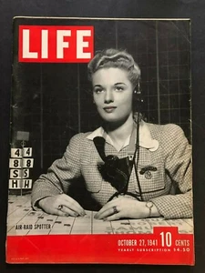 Life Magazine October 27 1941 Air-Raid Spotter - Picture 1 of 2