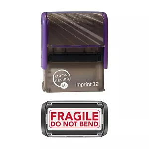 Traxx 9012 48 x 18mm - Stock Self-Inking Fragile Rubber Stamp - 2 Lines of Text - Picture 1 of 7