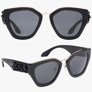 Gafas de sol Prada ornamentadas con cuentas irregulares en negro SPR 10T — Precio de venta sugerido por el fabricante $860 - Imagen 1 de 3