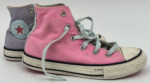 Scarpe da ginnastica alte Converse rosa viola All Star ragazzi ragazze bambini in tela 13