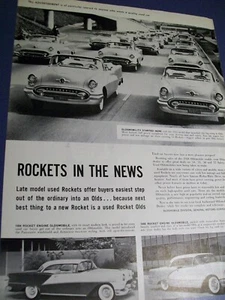 1954 1955 1956 Olds Oldsmobile large mag Used car ad -"Rockets in the news" - Picture 1 of 1