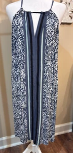 Ann Taylor Loft Sun Dress Sleeveless Halter Strap Tie Blue White Floral NEW NWT - Picture 1 of 7