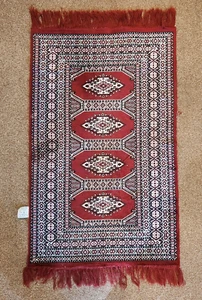 Vintage Persian Rug Tunisian Tunisie Rug Red - Good Condition - Approx 1m - Picture 1 of 5