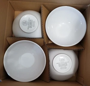 Over And Back St. Germain Set Of 4 Porcelain 5.5" Coupe Cereal Bowls - Picture 1 of 3