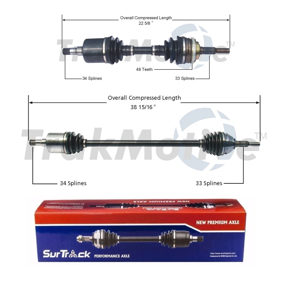 For Pontiac Fiero RWD 84-88 Pair of Rear CV Axle Shafts SurTrack Set Standard - Image 1 of 1