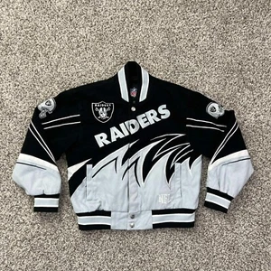 Los Angeles Raiders Logo Athletic NFL Sharktooth Jacket Kids Medium - Picture 1 of 10