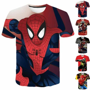 Spiderman Camisetas Niños Niños Niñas Manga Corta Verano Estampado Camiseta 98-146 - Imagen 1 de 17