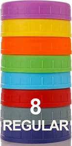 REGULAR Mouth Mason Jar Lids Kerr Ball Plastic Storage Caps Mason Canning Jars  - Picture 1 of 9