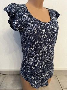 Lauren Ralph Lauren Shirt Top Oberteil weiß blau Rüschen XS 34 NEU - Bild 1 von 10