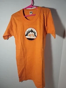 Vtg 60s Russell Southern Company Mets Little League Baseball T Shirt S 28 30 - Picture 1 of 7