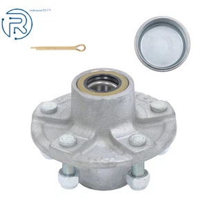 5 on 4.5" Galvanized Trailer Hub Kit Pre-Assembled For 2000 lbs 1-1/16"Spindle - Picture 1 of 13