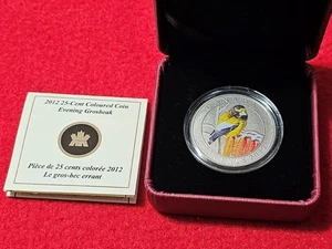 2012 Canada 25-cent Colored Specimen Coin Evening Grosbeak  RCM OGP     #T5154 - Picture 1 of 4