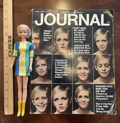 Muñeca Barbie Mattel Twiggy 1966 de colección original usada + Journal Mag junio 1967 Foto 1 de 4