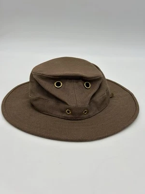 Sombrero de Cáñamo Tilley 7 1/4 Marrón Latón Viaje Embalable Clásico Sin Barbijo Foto 1 de 4