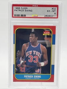 Fleer #32 Patrick Ewing Rookie RC 1986 PSA 6 - Imagen 1 de 2