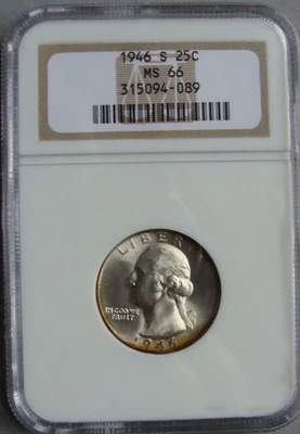 NGC MS 66 1946-S WASHINGTON QUARTER - Image 1 of 4