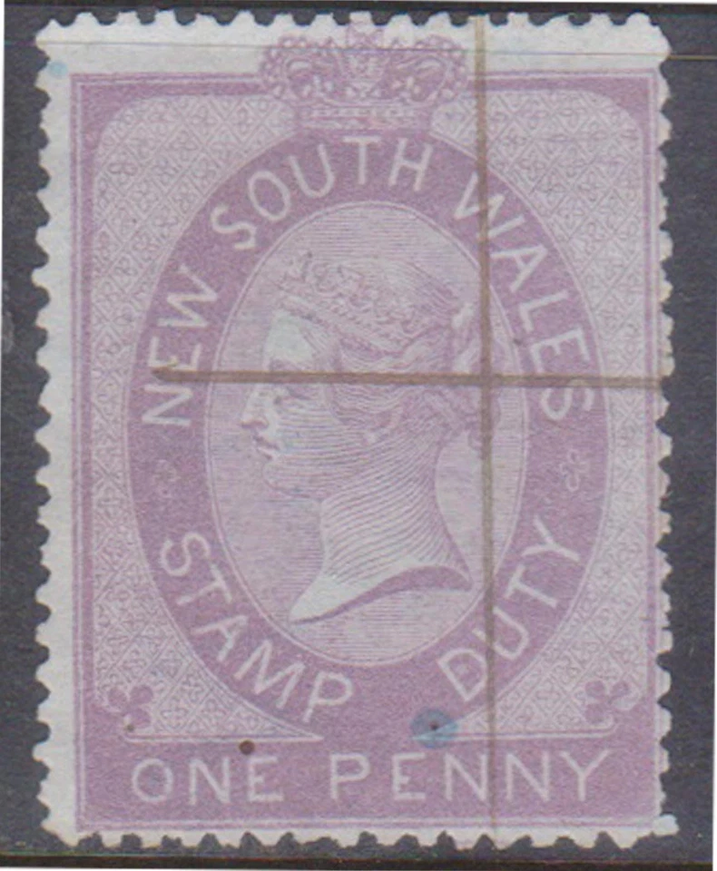 (F344-39) 1872 QLD 1d imposto de selo QVIC violeta (AN)  - Imagem 1 de 1