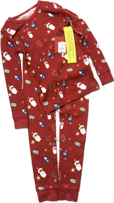 Novo com etiquetas Kids Wondershop tamanho 6 vermelho Natal 2 peças conjunto de pijama manga longa top e calça - Imagem 1 de 4