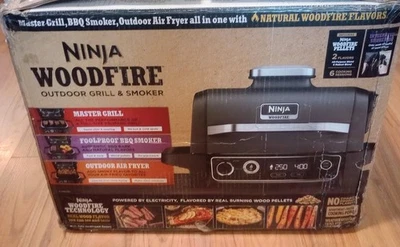 Ninja Woodfire Parrilla Exterior y Ahumador Barbacoa Madera Pellets Fumador Freidora de Aire - NUEVO Foto 1 de 4