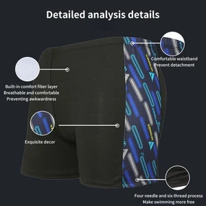 Swimming Trunks Men'S Anti-Embarrassment Adult Large Size Quick-Drying Boxer - Picture 1 of 20