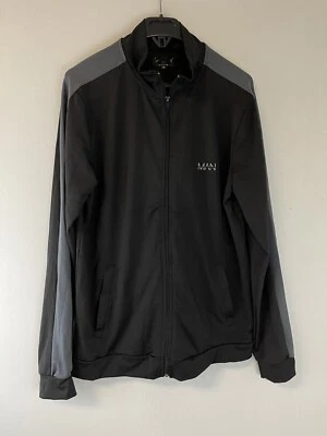 Boohoo Suéter Para Hombres Sudadera Grande Cremallera Completa Negro Pullover Chaqueta N216 Foto 1 de 4