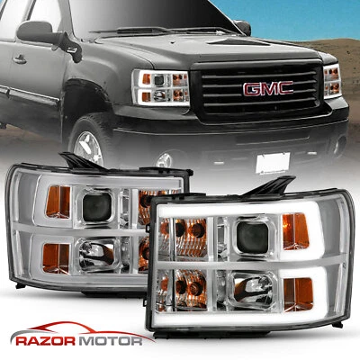 for 07-2013 GMC Sierra 1500 2500 3500HD Optic Dual LED Tube Projector Headlights - Image 1 of 4