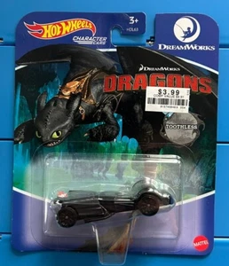 Hot Wheels Character Cars DreamWorks Dragons Toothless Black 1:64 Scale Diecast - Picture 1 of 4