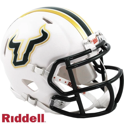 South Florida Bulls White Mini Speed Replica Helmet [NEW] Miniature Desk Office Cover