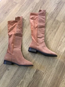 LUCKY Brand  Calypso Over the Knee Boots Riding Suede Leather Rust US 10/EURO 42 - Picture 1 of 2