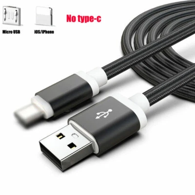 1M 2M 3M USB Cable Fit For iPhone iOS 6s 7 8P X 11 Android Type-C Charging Fast - Image 1 of 4