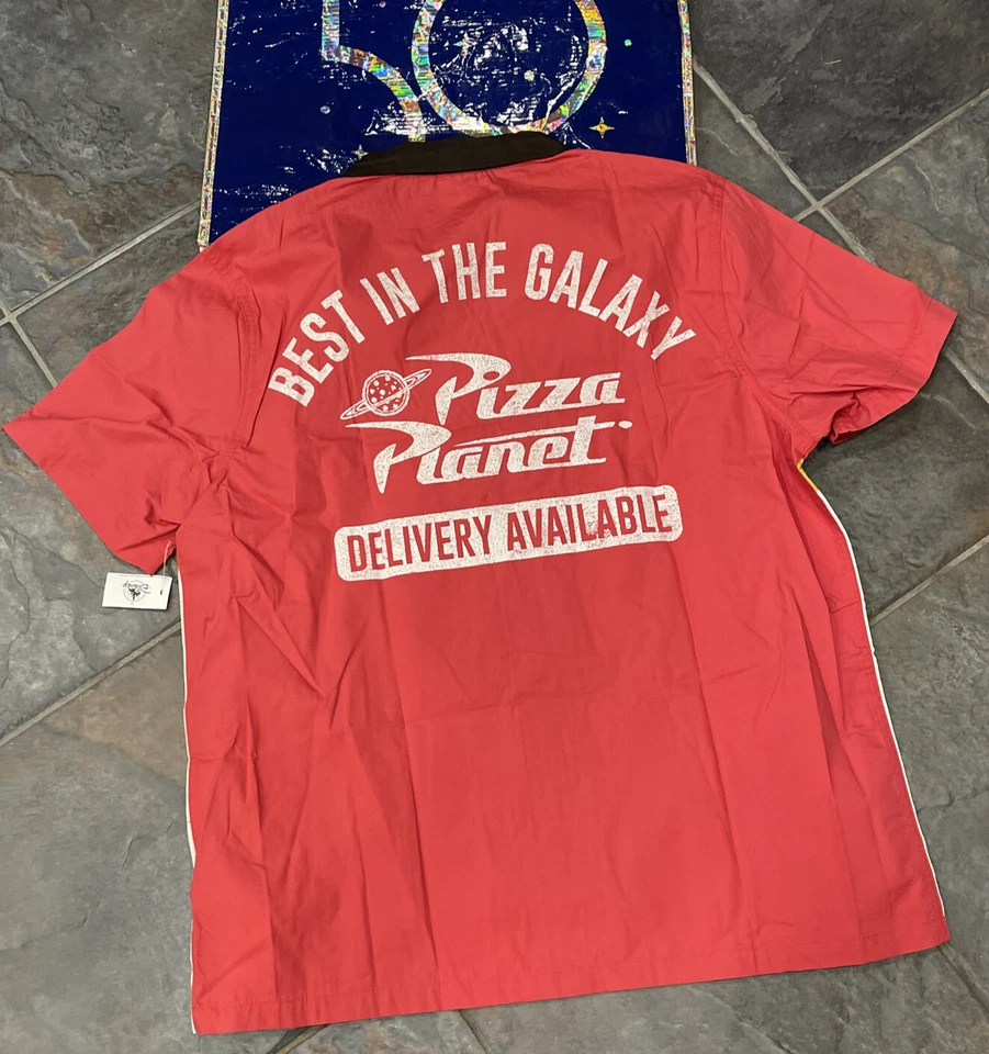 Disney Parks Pizza Planet Best in the Galaxy Camp Bowling Shirt M