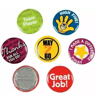 48 mini botones de reconocimiento ~ botones de recompensa para maestros ~ pasadores de 1 pulgada Foto 1 de 3