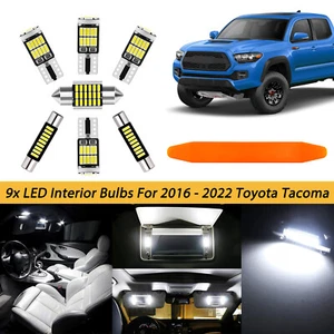 White LED Interior Light Bulbs Package Kit for Toyota Tacoma 2016 - 2022 2023 - Picture 1 of 15