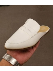 Michael Kors Women's Geri Slide Pointed Toe Leather Mule Optic White 45S7GEFP1L - Picture 1 of 8
