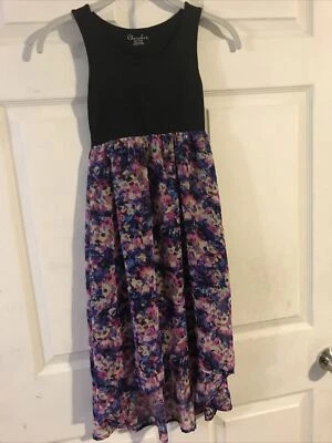 Vestido sin mangas Cherokee para niñas talla pequeña Sp 6/6x transparente floral y negro Foto 1 de 4
