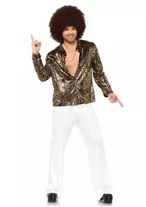 Leg Avenue Gold Foil Zebra Disco Shirt MED/LGE BLACK/GOLD XL - Bild 1 von 2