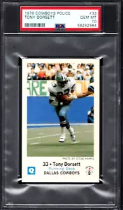 PSA 10 - 1979 Cowboys Police #33 Tony Dorsett Dallas Cowboys HOF - Picture 1 of 2