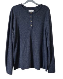 Camisa informal Goodfellow Henley manga larga para hombre talla grande gris - Imagen 1 de 3