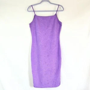 Y2K Womens Tank Dress Sz L Pastel Purple Paisley Fairy Cottage Core Whimsical - Picture 1 of 7