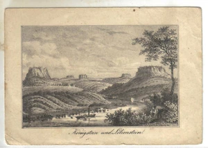 original Kupfer Stich Königstein Lilienstein Sachsen Ansicht - Bild 1 von 1