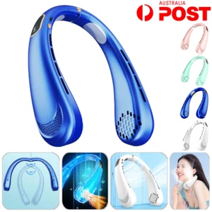 Neck Fan Cooling Air Conditioner Portable Rechargeable Cooler Summer Outdoor LED - Picture 1 of 12