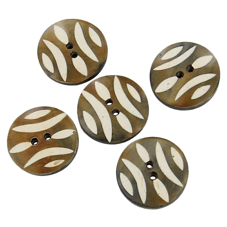5 Pieces Real Horn Buttons Set, Blazers Suits Coats Natural Horn Blazer Buttons - Image 1 of 3
