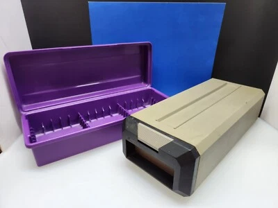 Vintage Plastic Cassette Tape Holders Latching Lids Pull Out Posso Alpha - Image 1 of 4