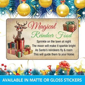 MAGICAL REINDEER FOOD Dust Stickers Labels Christmas Craft Fair Market Fund 66 - Picture 1 of 6