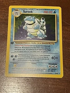 Turtok (German Blastoise) first edition LP Vintage Pokémon TCG Base Set - Picture 1 of 10