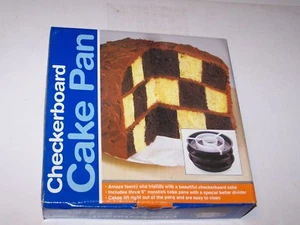NIP new Kitchen Collections Checkerboard Cake Pan set 3 pans divider instruction - Picture 1 of 12