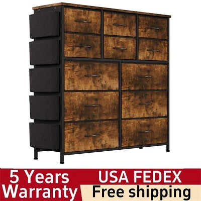 Cómoda para Dormitorio con 12 Cajoneras Marco Acero Madera Organizador Foto 1 de 4