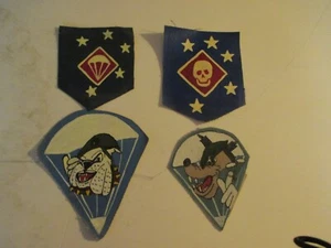 WWII USMC  SPECIAL FORCES RAIDER PARAMARINE4 LOT PATCHS FLIGHT JACKET PATCH (A) - Picture 1 of 1